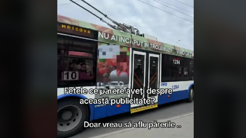 Mesaj controversat pe un troleibuz din Chișinău stârnește reacții aprinse