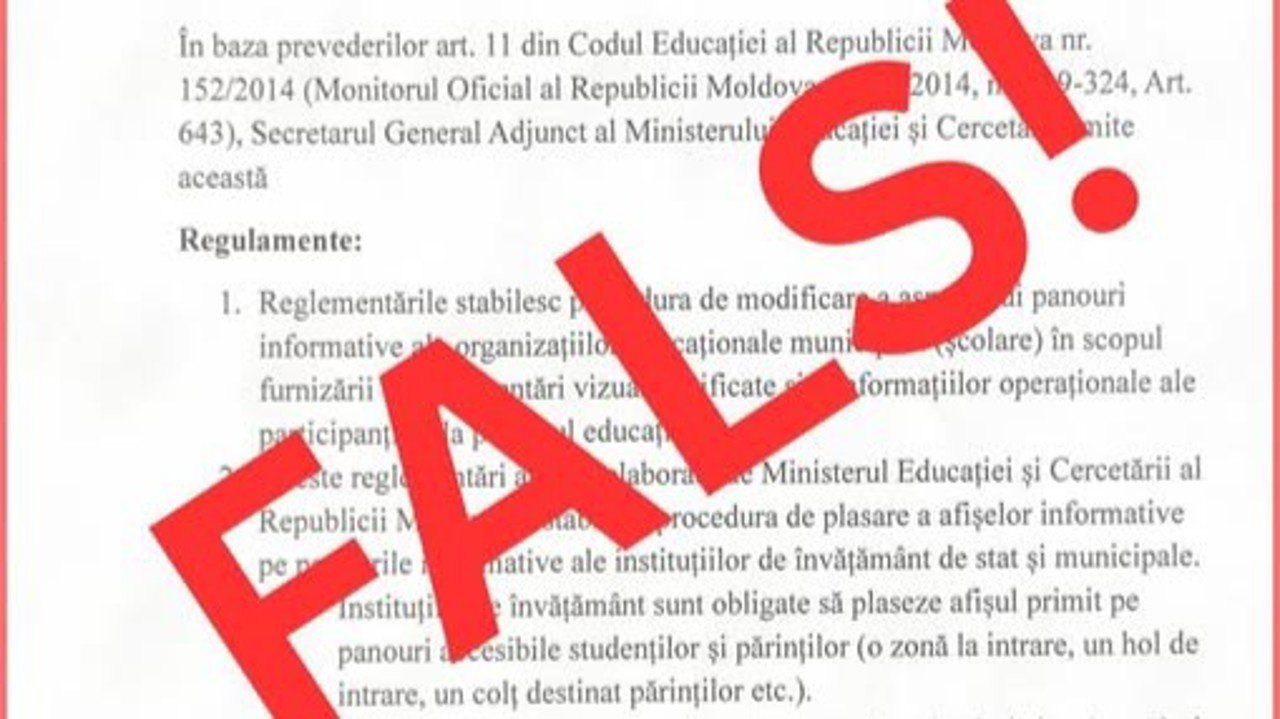 Ministerul Educației denunță un fals regulament răspândit în școlile din Găgăuzia