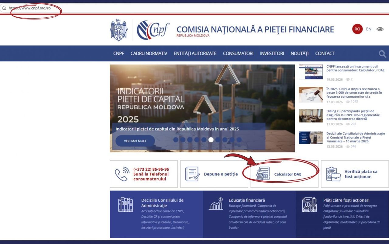 CNPF lansează calculator DAE online pentru costul real al creditelor
