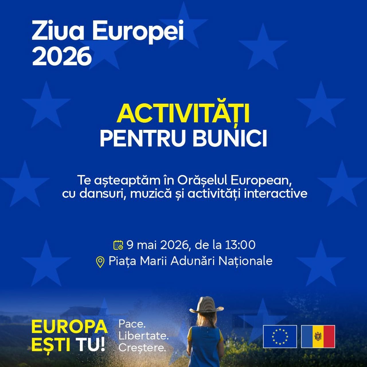 Chișinău transformă Piața Marii Adunări Naționale în „Orășelul European” de 9 mai
