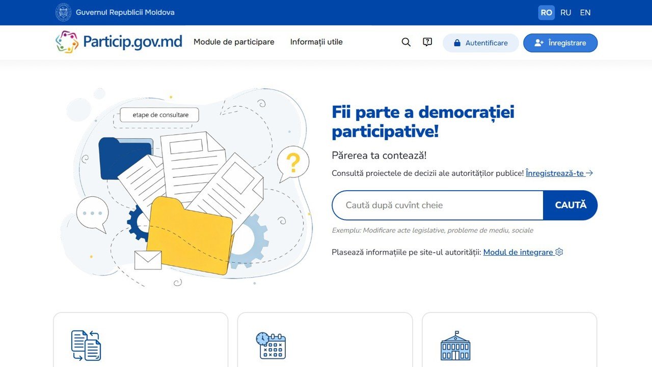 Guvernul consolidează portalul Particip.gov.md pentru mai multă transparență